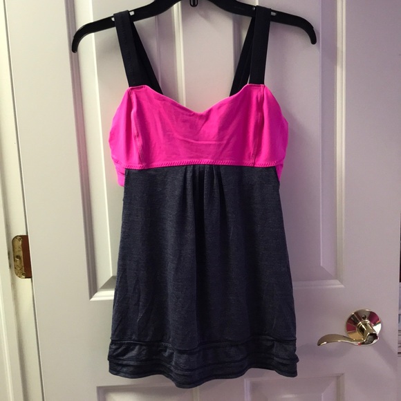 Lululemon Workout Tank -Grey/Pink - Picture 1 of 2